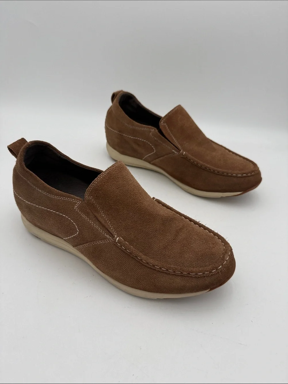 Galto Brown Suede Slip-On Loafers mens 9 casual office comfort retro Y2K